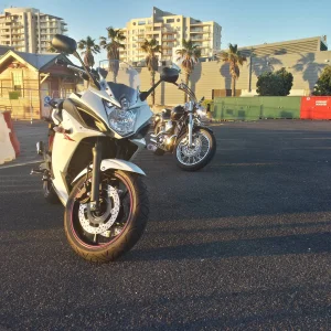 FZ6R and V-Star Pier Sunset